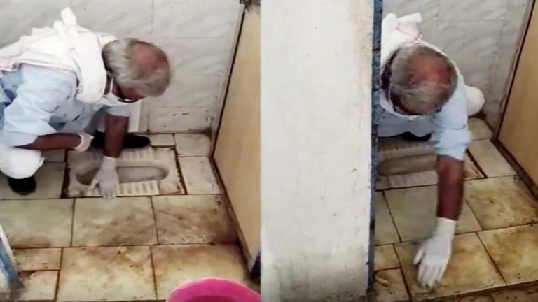 MP के कोविड सेंटर में गंदगी देख, अपने हाथों से सांसद ने कर दी शौचालय की सफाई