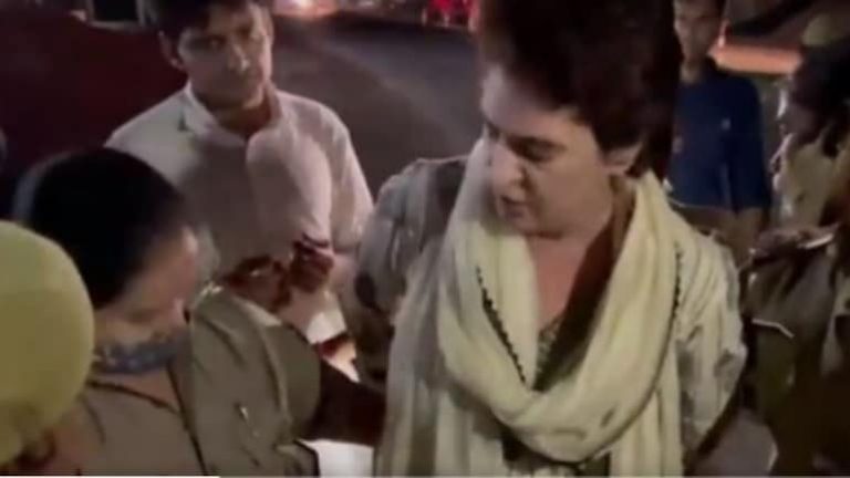 प्रियंका गांधी हुई गिरफ्तार, पुलिस के साथ हुई नोकझोंक