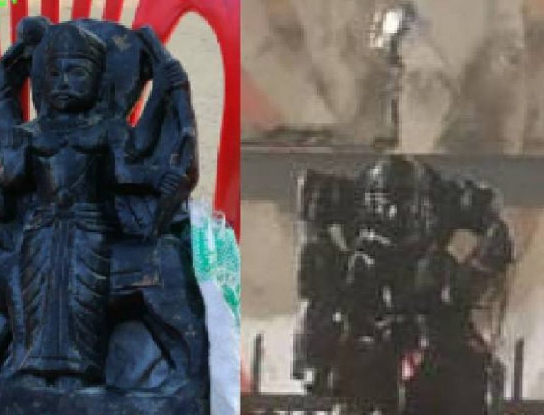 भिंड में चोरी हुई शनिदेव की प्रतिमा,पुलिस लाई यमराज की मूर्ति
