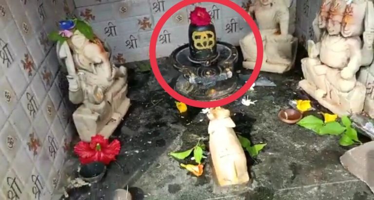 शिव मंदिर में जलहरी को पत्थरों से तोड़ा, लोगों में आक्रोश