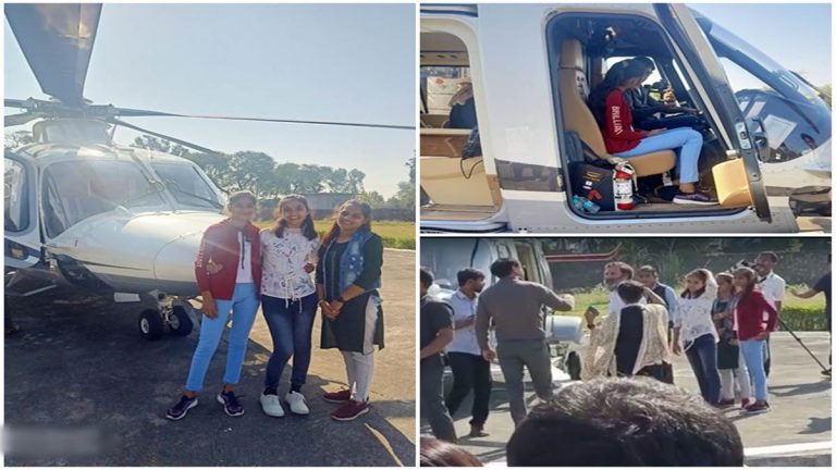 भारत जोड़ो यात्रा के दौरान राहुल गांधी ने तीन छात्राओं को घुमाया हेलिकाप्टर में