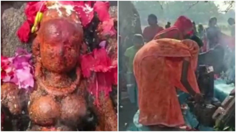 युवक ने मंदिर में पहुंचकर माता को जीभ काटकर चढ़ा दी