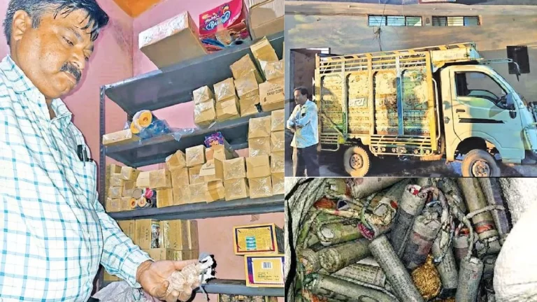 पुलिस ने बड़ी मात्रा में अवैध आतिशबाजी की बरामद, ये खतरनाक पटाखे मिले