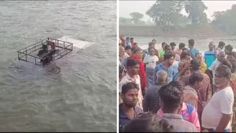 बच्चों से भरी स्कूल वैन सोन नदी में पलटी, 15 बच्चे थे सवार