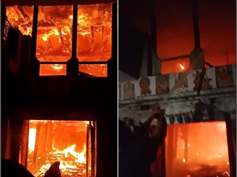 500 साल पुराने श्री राम मंदिर में आग लगी , मूर्तियां जलकर खाक