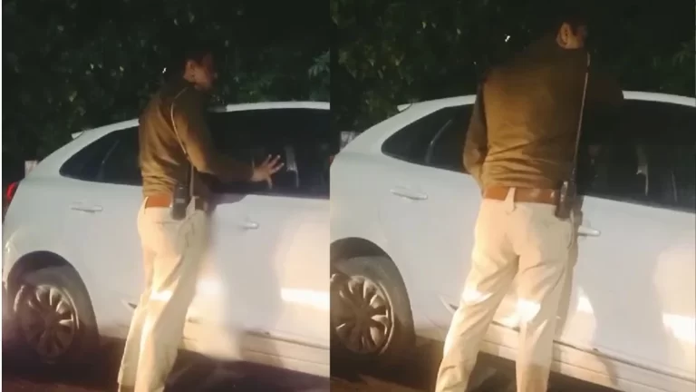 बीच चौराहे SI ने कार पर किया टॉयलेट, हुआ निलंबित