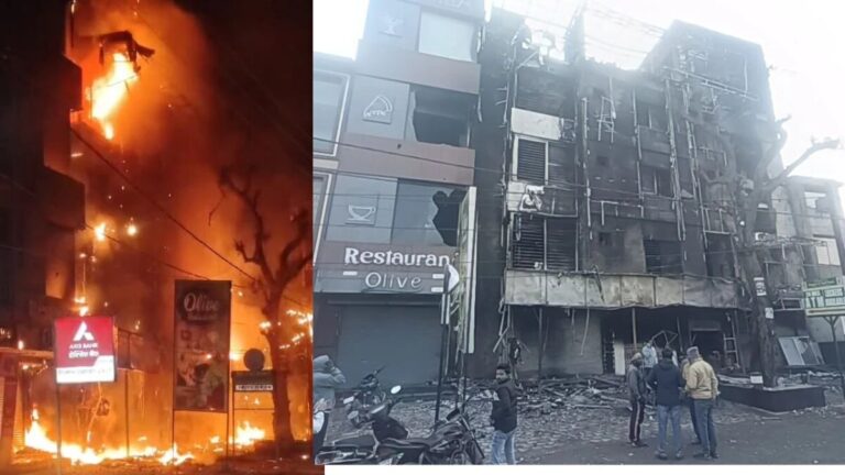 पंजाब सिंध बैंक और रेस्टोरेंट में देर रात लगी आग, एटीएम समेत कई सामान जल गए