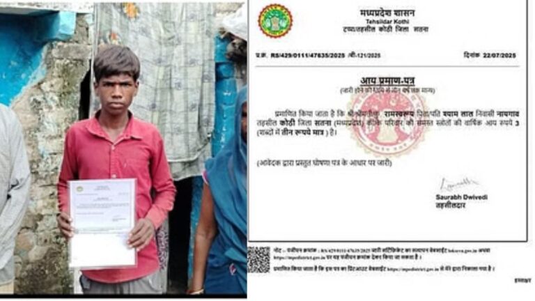 MP News: आय प्रमाणपत्र में किसान की सालाना कमाई ₹3! सोशल मीडिया पर मचा बवाल, सियासत भी गरमाई