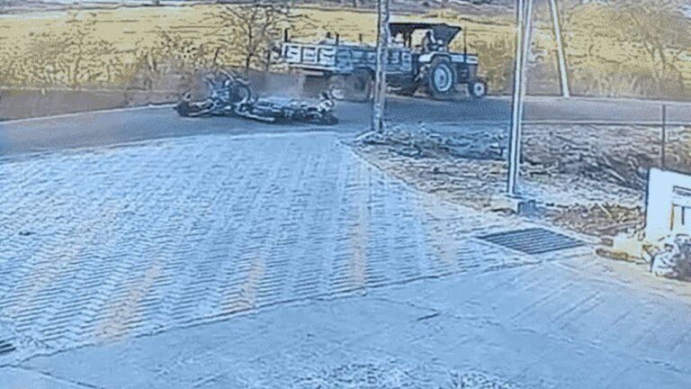 MP News: खंडवा सड़क हादसा CCTV में कैद बाइक ट्रैक्टर टक्कर से युवती की दर्दनाक मौत