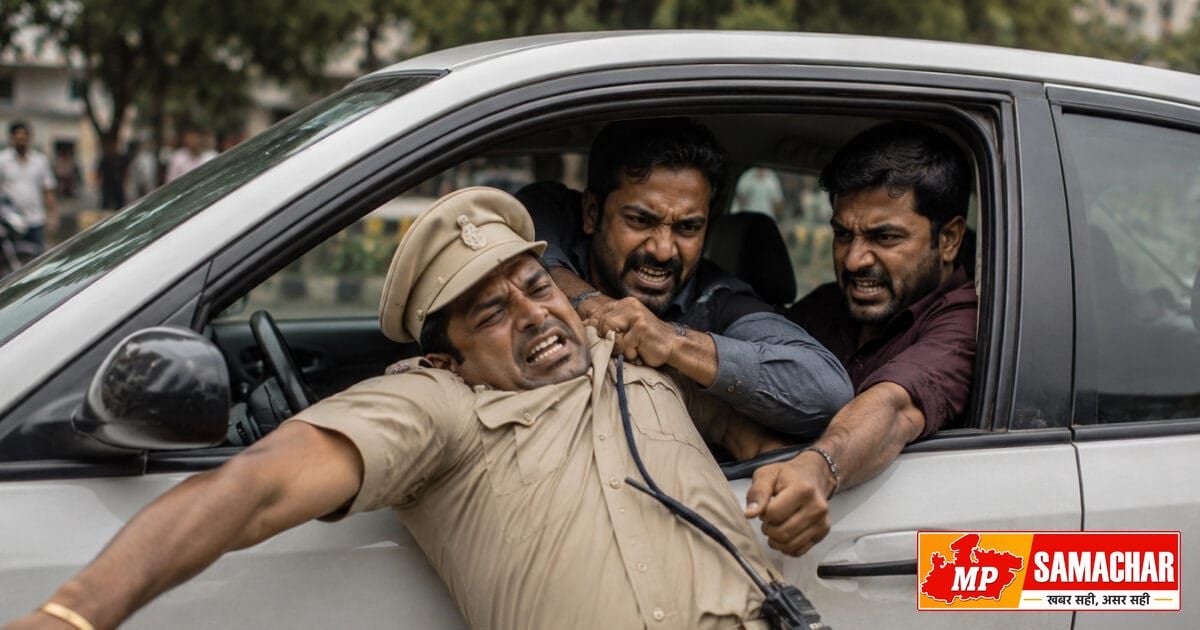 भोपाल में चेकिंग कर रहे पुलिसकर्मी का अपहरण, रातभर पिटाई के बाद छोड़ा, दो गिरफ्तार