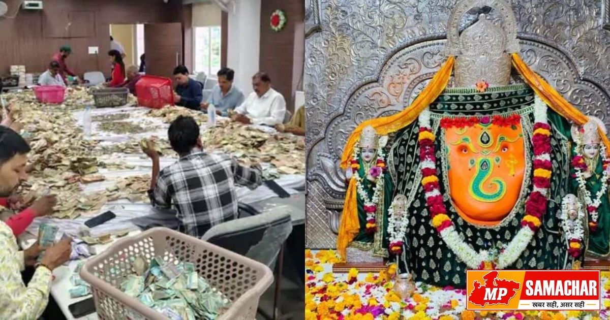 खजराना गणेश मंदिर में चढ़ावे की गिनती जारी, 17 पेटियों से 72 लाख रुपये मिले